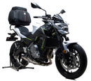 Meet the EVO-12 Bike-Pack Kit for the Kawasaki Z 650 Ninja (2017) by Ventura. It includes a stylish black bike pack with a red stripe and an Adjustable Pack-Rack. The kit features an EVO-RACK and L-bracket, complete with all screws and bolts for easy assembly, displayed on a white background.