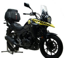 The Suzuki DL 250 AL8 V-Storm (17-20) Bike-Pack Kit by Ventura includes a black EVO-12 pack with zipper, EVO-rack for bike attachment, and L-bracket with installation screws. Displayed on a white background, it features an adjustable pack-rack for convenience.