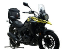 The Suzuki DL 250 AL8 V-Storm (17-20) Bike-Pack Kit by Ventura includes a black EVO-12 pack with zipper, EVO-rack for bike attachment, and L-bracket with installation screws. Displayed on a white background, it features an adjustable pack-rack for convenience.