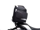 Image showing a Ventura EVO-12 Bike-Pack Kit for Triumph Speed Triple 1050 (11-19), featuring a black Evo-Rack, adjustable pack-rack storage bag, and L-Bracket with screws. Generic image shown.