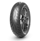 A black Metzeler ROADTEC 02 - Super-Sport-Touring NEW! tyre from METZELER, with prominent adaptive tread patterns, is displayed. The tire features branding on the sidewall, including the text 'ROADTEC™ 02'. It is mounted on a grey, multi-spoked wheel.