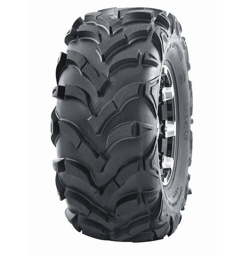 The WANDA Wanda P341 - Utility / ATV is a large, rugged off-road tire with an aggressive tread design specifically tailored for all-terrain vehicles (ATVs) and utility task vehicles (UTVs). This black tire features deep grooves and a robust sidewall, providing enhanced traction and puncture resistance in rough terrains.