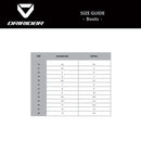 DRIRIDER Size Chart - Boots