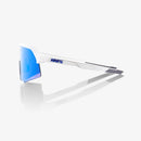 100% Sunglasses - S3 Matte White HiPER Blue Mirror Lens