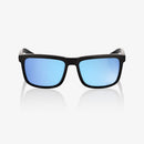 100% Blake Sunglasses - Blake Matte Black - HiPER Blue Lens