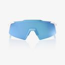 100% Aerocraft Matte White Sunglasses - HiPER Blue Mirror Lens