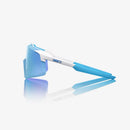 100% Aerocraft Matte White Sunglasses - HiPER Blue Mirror Lens
