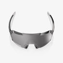 100% Korbin Sport Sunglasses - Gloss Black Chrome HiPER Silver Mirror Lens