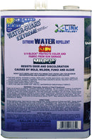 The Sno-Seal Water-Guard Extreme 1 gallon protects against mildew and sun with UV-block, and includes product info, usage instructions, and applications for boots, outdoor gear, and awnings on the label.
