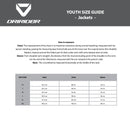 DRIRIDER Size Chart - YOUTH Jackets