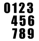 F&D's Race Numbers set features bold black digits from 0 to 9, each standing 6 feet high and arranged in a grid with three rows. The first row includes the numbers 0, 1, 2, and 3; the second row contains the numbers 4, 5, and 6; and the third row consists of the numbers 7, 8, and 9. Each unit comes with three pieces.