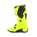 The Tech-7 MX Boots Yellow/Black by Crown Kiwi Enterprises Limited feature a bright yellow design with black accents, adjustable buckles, high-top design, impact resistance, and a rugged exterior, delivering exceptional off-road performance for adventurous motocross rides.