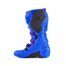 A pair of blue ALPINESTARS Tech-7 MX Boots with black buckles and white logos, featuring reinforced shin protection and rugged soles for top off-road performance, positioned side by side.