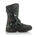 The XT-8 Gore-Tex Adventure Boots from Crown Kiwi Enterprises Limited are black, rugged off-road riding boots with adjustable straps and red accents. They feature a reinforced toe, textured sole, side branding, and offer superior impact protection for adventurous journeys.