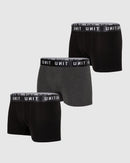 Unit Mens Short-Length Bamboo Trunk Underwear - 3 Pack