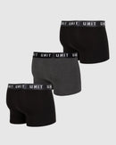 Unit Mens Short-Length Bamboo Trunk Underwear - 3 Pack