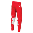 The THOR PANTS SPORT RIOT BLACK/RED by THOR MX offer a striking design with black, red, and white accents and a stylish logo. These pants are perfect for embodying motocross culture, featuring padded knee sections and a fitted waistband to ensure durability and comfort during off-road biking or racing activities.