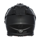 The O'Neal SIERRA Helmet R V.23 in flat black features a matte finish and angular, geometric design details on top; "ONEAL" branding is near the visor front, making it ideal for adventure bike riders.