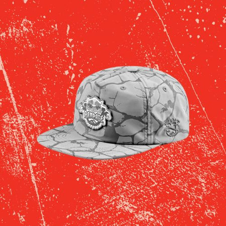 Rampage Flat Cap on Red Background
