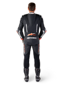 Alpinestars Gp R7 1 Piece Leather Motorcycle Race Suit - Black/White/Red Fluo
