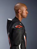 Alpinestars Gp Force V2 1 Pc Leather Motorcycle Race Suit - Black/White/Red Fluoro