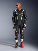 Alpinestars Gp Force V2 1 Pc Leather Motorcycle Race Suit - Black/White/Red Fluoro