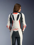 Alpinestars Womens Stella Gp R7 1 Piece Leather Motorcycle Race Suit - White/Black/Red Fluo