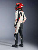 Alpinestars Womens Stella Gp R7 1 Piece Leather Motorcycle Race Suit - White/Black/Red Fluo