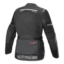 The Alpinestars Andes Air Drystar Jacket by ALPINESTARS is a black and gray touring jacket with a red chest logo. It includes Nucleon Flex Plus armor, multiple zippers, pockets, adjustable straps, and a blend of mesh and solid fabric for durability and ventilation.