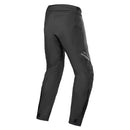 The Alpinestars ST-1 Waterproof Pants by Crown Kiwi Enterprises Limited are designed for adventure touring in a sleek black style. They feature zippers on the thighs, reinforced knee areas for ergonomic mobility, and a subtle logo on the upper leg, prioritizing comfort and protection.