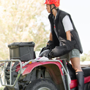 A pair of black Oilskin Fur Lined ATV Mitts by STYX MILL, designed for scooters or bicycles, with inner fur lining. One mitt displays the "CITYHORN" label in red and white text, shown on a white background.