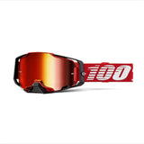 100% Armega Goggle Red - Mirror Red Lens making it perfect for riding in Summer