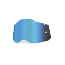 The RC2/AC2/ST2 Mirror Blue Lens by Crown Kiwi Enterprises Limited showcases a sleek, angular design with an anti-fog coating and mounting holes for easy lens replacement.