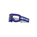 The Vision 3 Wordmark Goggle by Crown Kiwi Enterprises Limited features a Polyflex urethane frame with clear, anti-fog lenses for optimal vision. An adjustable strap with the "alpinestars" logo and RAM-AIR ventilation ensures comfort on every ride.