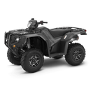 A black Honda TRX520FA7 Special Edition ATV boasts rugged tires, compact design, independent rear suspension, front bumper, and handlebar controls, shown on a white background.