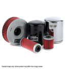 A selection of Champion Oil Filters, featuring cylindrical designs with red and silver details, is available in different sizes. These filters, recognized for their OE-matching quality and tested to ISO 4548 standards, ensure dependable performance. Please note this is a sample image; actual products may differ.