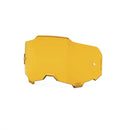 The Armega/ARmatic Goggle Lens by Crown Kiwi Enterprises Limited is a stylish yellow replacement lens with an angular design and bottom edge cutouts. It features glossy anti-fog properties and efficient light transmission, set against a plain white background.