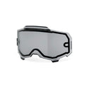 The Armega/ARmatic Goggle Lens by Crown Kiwi Enterprises Limited features sleek, angular ski goggles with Ultra HD reflective-coated lenses and a black and gray frame, all set against a plain white background. The shatterproof polycarbonate enhances safety while maintaining a modern, minimalist style.