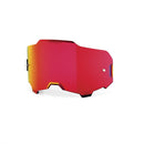 The Armega/ARmatic Goggle Lens by Crown Kiwi Enterprises Limited is a futuristic, angular red-tinted visor featuring shatterproof Ultra HD reflective lenses on a plain white background.