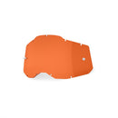 The RC2/AC2/ST2 Orange Lens by Crown Kiwi Enterprises Limited is a sleek, geometrically shaped visor with mounting holes and a rivet, designed for versatile goggle systems, featuring interchangeable lens technology for both protection and aesthetics on a plain white background.