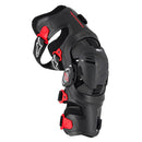 Introducing the Alpinestars RK-7 Plasma Knee Brace by Crown Kiwi Enterprises Limited: a top-tier black knee brace designed with red straps and protective padding. Engineered for sports or injury support, it features advanced Nucleon PLASMA technology for a secure fit with adjustable fastenings, perfect for those in need of superior performance.
