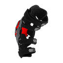 The Alpinestars RK-1 Plasma Knee Brace by City Honda Manawatu, with its black and red design, adjustable straps, and padding, is perfect for off-road riding. Its ergonomic design includes a sturdy outer shell that provides impact protection and solid support for the knee joint.