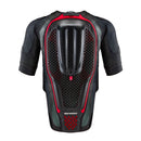The black ALPINESTARS protective vest features mesh fabric, short sleeves, and a front zipper with a text and logo-adorned flap on the lower section. Designed for safety in performance road riding, it integrates the Tech-Air 7x System for enhanced protection during motorcycling adventures.