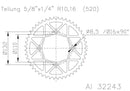 SPROCKET REAR MOTO MASTER ULTRALIGHT STEEL 46T 250F 250R 350 E-SM SX XC FREERIDE