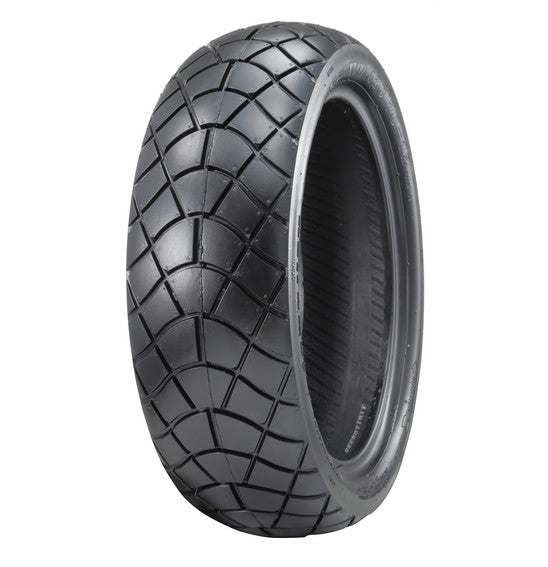 The WANDA P6052 - Scooter tire is featured upright against a plain white background, showcasing its aggressive crosshatch tread pattern and highlighting its excellent wet weather performance.
