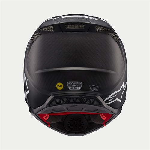 The Supertech S-M10 Helmet Flood Black/Dark Gray by Crown Kiwi Enterprises Limited features a sleek design with a glossy black finish and dark gray accents. Its aerodynamic profile is characterized by angular lines, a protective visor, and strategically placed vents for optimal ventilation.