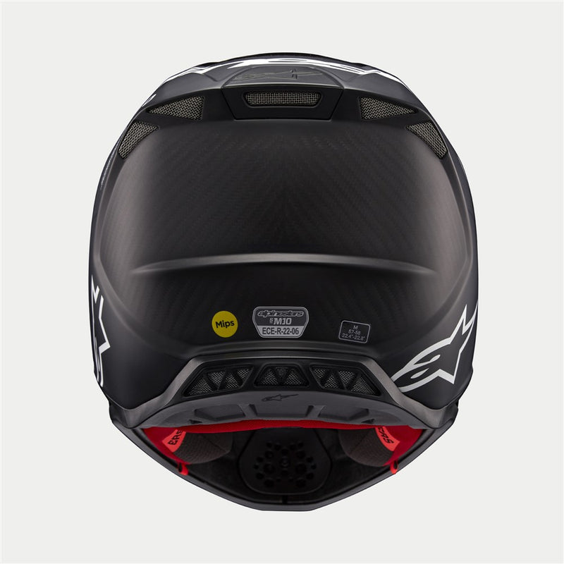 The Supertech S-M10 Helmet Flood Black/Dark Gray by Crown Kiwi Enterprises Limited features a sleek design with a glossy black finish and dark gray accents. Its aerodynamic profile is characterized by angular lines, a protective visor, and strategically placed vents for optimal ventilation.