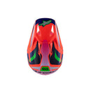 The ALPINESTARS S-M3 Youth Helmet in Deegan Orange Fluoro/Purple/Pink Fluoro Gloss boasts a dynamic and vibrant design. This lightweight helmet provides excellent impact protection and includes a prominent visor, along with sleek aerodynamic contours for optimal performance.