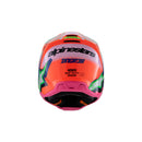 The ALPINESTARS S-M3 Youth Helmet in Deegan Orange Fluoro/Purple/Pink Fluoro Gloss boasts a dynamic and vibrant design. This lightweight helmet provides excellent impact protection and includes a prominent visor, along with sleek aerodynamic contours for optimal performance.
