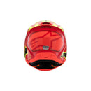 Introducing the S-M3 Youth Helmet in Fray Red/Yellow Fluoro/Black Gloss by Crown Kiwi Enterprises Limited. This helmet features a vivid red and yellow design with black accents and includes a visor adorned with the brand's logo. Specifically crafted for MX Enduro off-road adventures, it boasts an aerodynamic build and integrated ventilation openings to enhance airflow. Its superior impact protection guarantees safety on every ride.